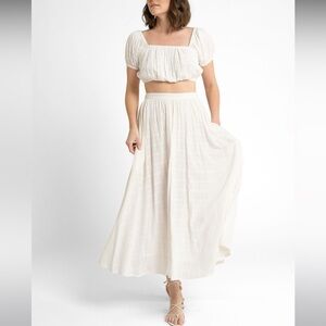 Full Midi Skirt - Alabaster Plaid, size small